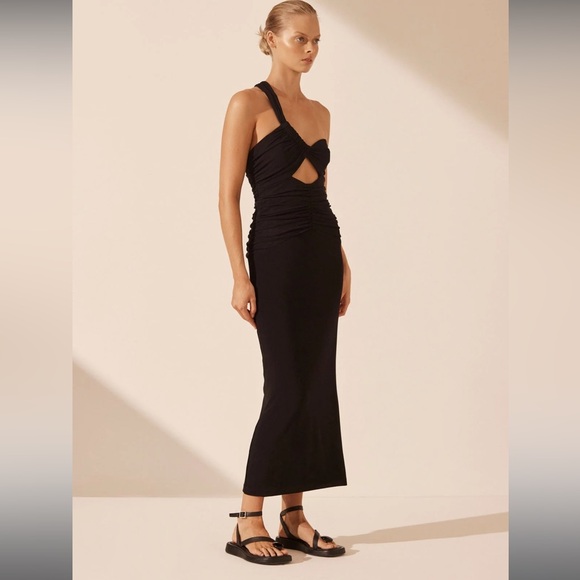 Shona Joy Black Midi Dress - Picture 3 of 6